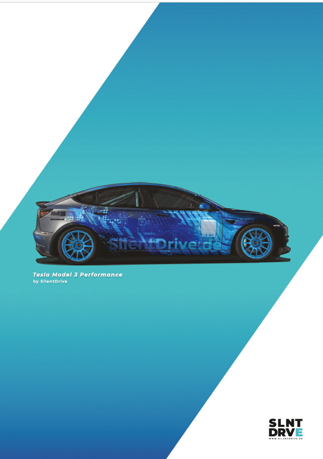 Tesla Model 3 Art Print SilentDrive.de