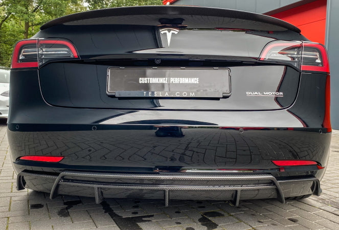 Kohlefaser-Heckbecherhalterabdeckung für Tesla Model 3 Highland