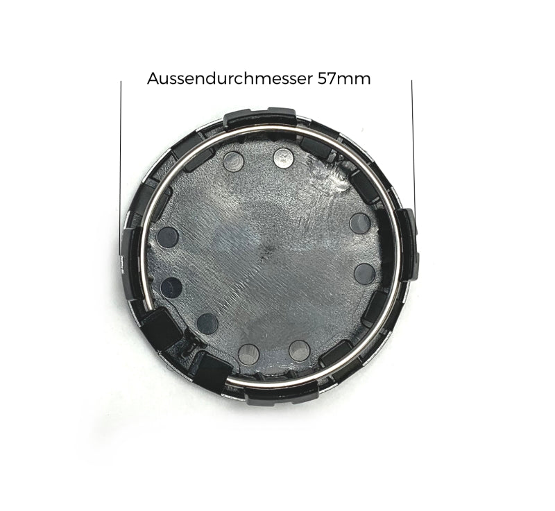 Universal Nabendeckel schwarz mit Tesla Logo silber SilentDrive.de