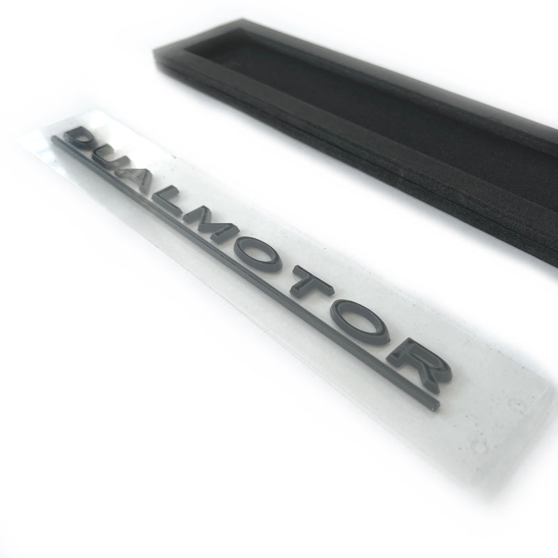Tesla Model S / 3 / X Schriftzug Dual Motor Heck SilentDrive