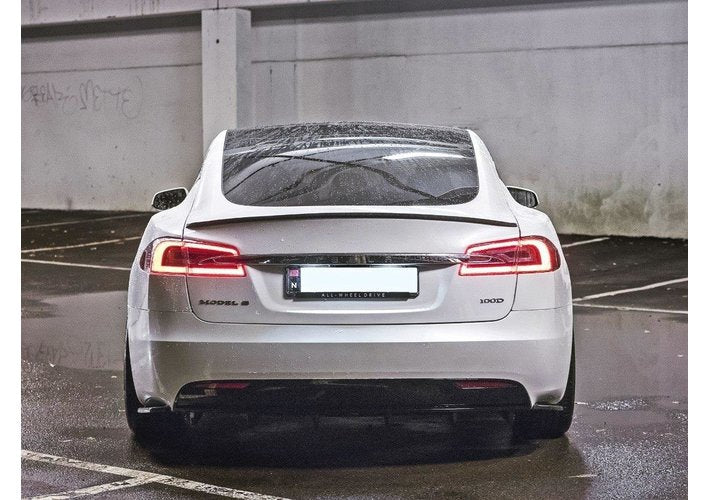 Heck Ansatz Diffusor für Tesla Model S Facelift Carbon Look