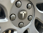 Tesla Model 3 / Y Highland Nabendeckel schwarz mit Tesla Logo silber SilentDrive.de
