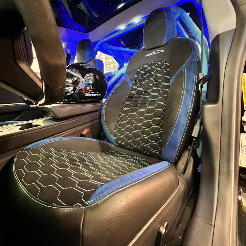 BREMER SITZBEZÜGE Maß Piloten Auto Schonbezüge kompatibel mit Tesla Model Y  Fahrer & Beifahrer ab 2020 / Auto Sitzbezüge Schonbezug Set Autositzbezüge