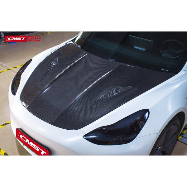 Carbon Motorhaube Tesla Model 3  V1 CMST SilentDrive.de