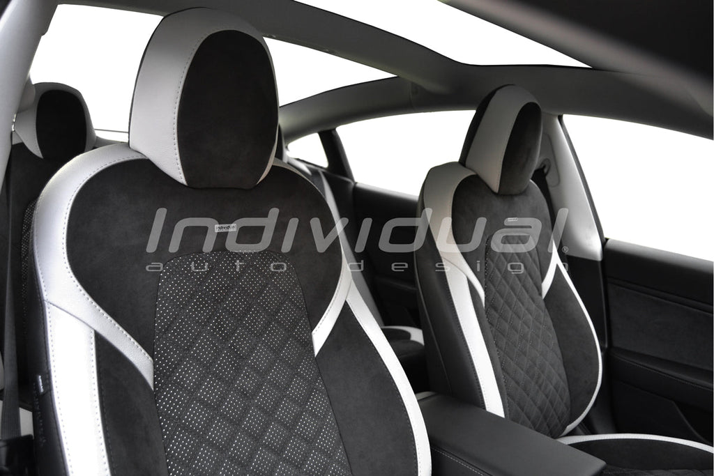 Auto Schonbezug Set Kompatibel für Tesla Model Y 2021 2022 2023, 9 PCS  Leder Autositzbezüge Sitzschoner für Vordersitze und Rücksitze,Grey :  : Baby