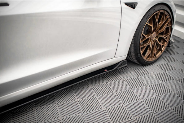 Seitenschweller Ansatz V2 Leisten für Tesla Model 3 Maxton Design