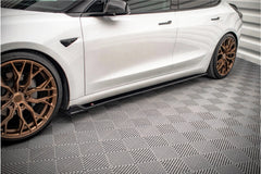 Seitenschweller Ansatz V2 Leisten für Tesla Model 3 Maxton Design