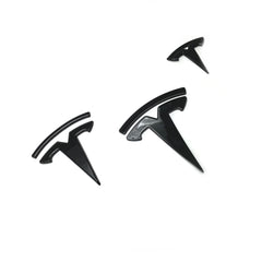 Tesla Model Y Front Logo + Hecklogo + Lenkradlogo schwarz matt oder glanz / Cover SilentDrive