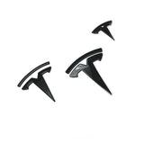 Tesla Model 3 Front Logo + Hecklogo + Lenkradlogo schwarz matt oder glanz / Cover SilentDrive
