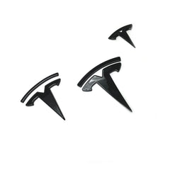 Tesla Model 3 Front Logo + Hecklogo + Lenkradlogo schwarz matt oder glanz / Cover SilentDrive