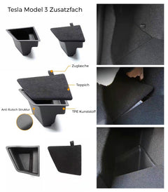 Tesla Model 3 Trunk Organizer / Fach mit Abdeckung SilentDrive