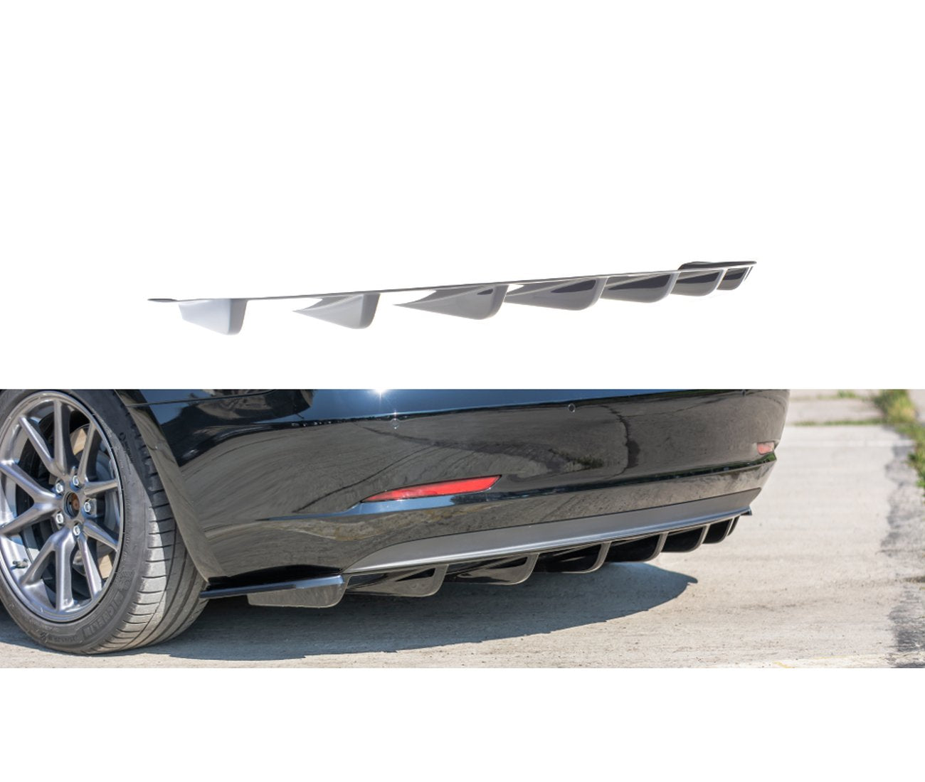 Heck Ansatz Diffusor für Tesla Model 3 Maxton Design